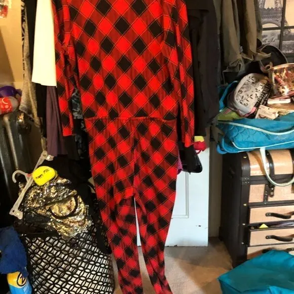 - Victoria secret buffalo plaid onsie pqjama sleep pj’s winter christmas Large