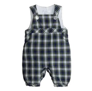 [0-1m] Jacadi Navy & Green Check Light Padded Baby Boy Onesie