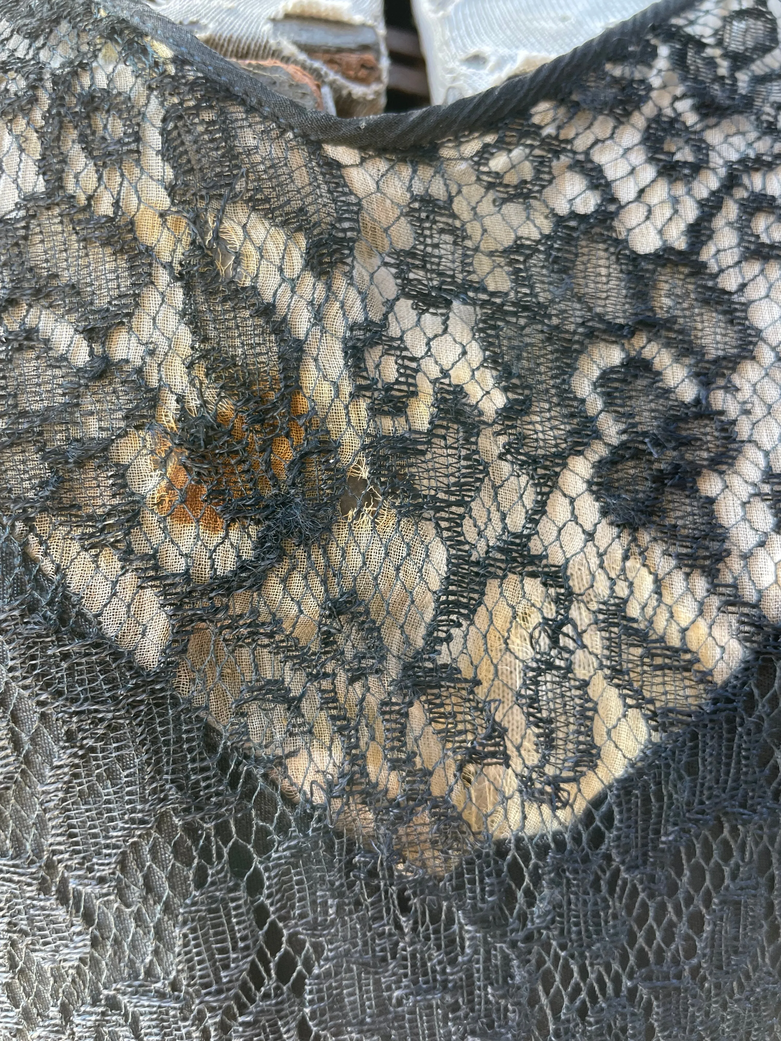 1920s/30s Full Lace Wrap Style Tiered Dress