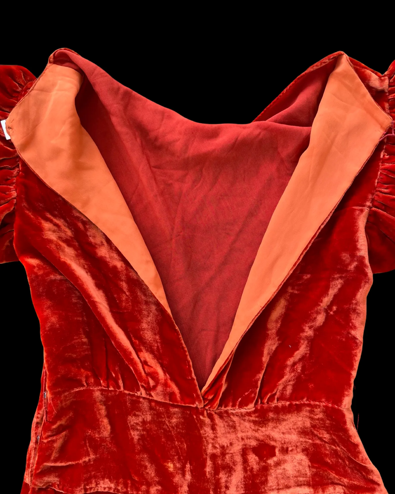 1930s Silk Velvet Color Block Wide Leg Jumpsuit