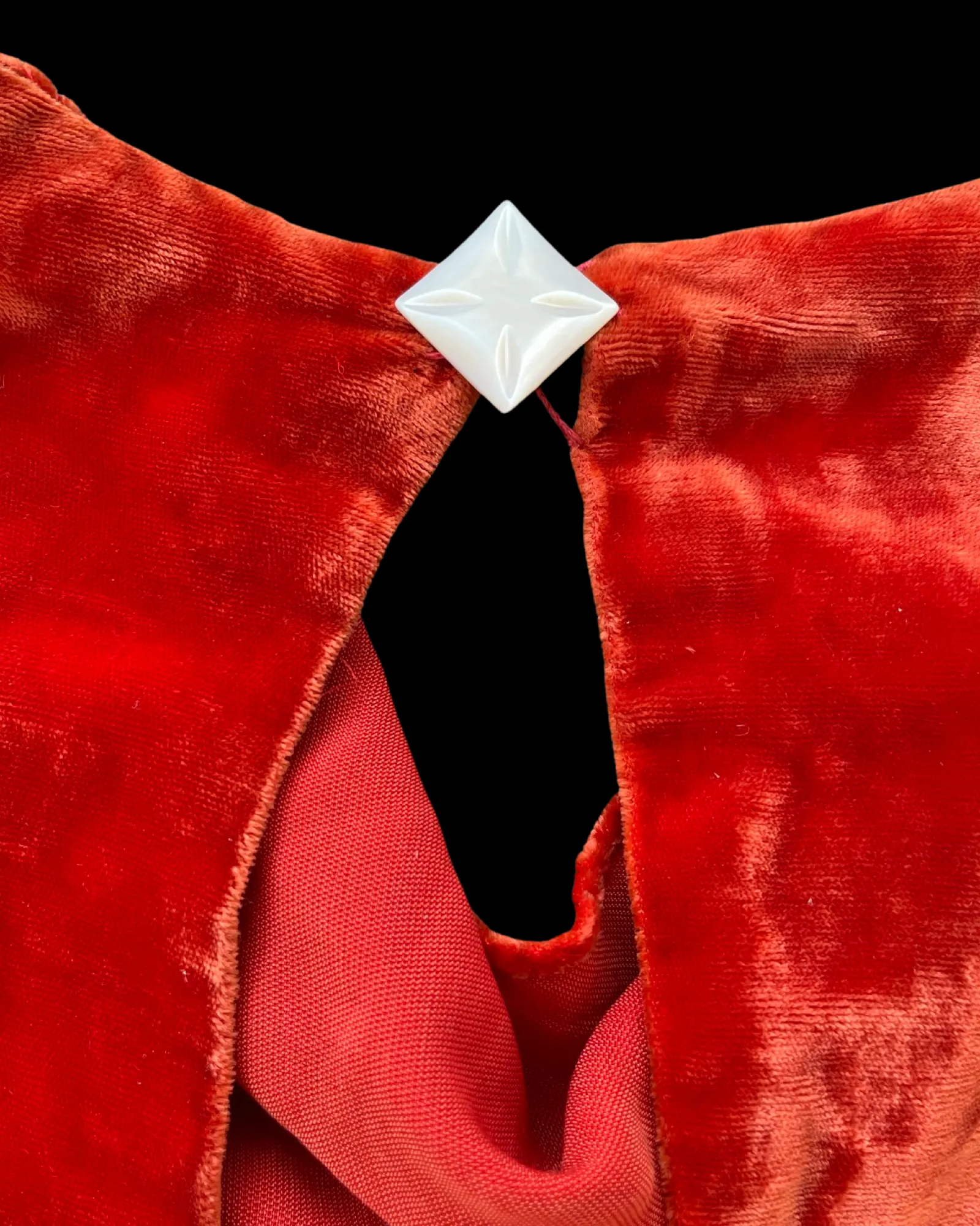 1930s Silk Velvet Color Block Wide Leg Jumpsuit