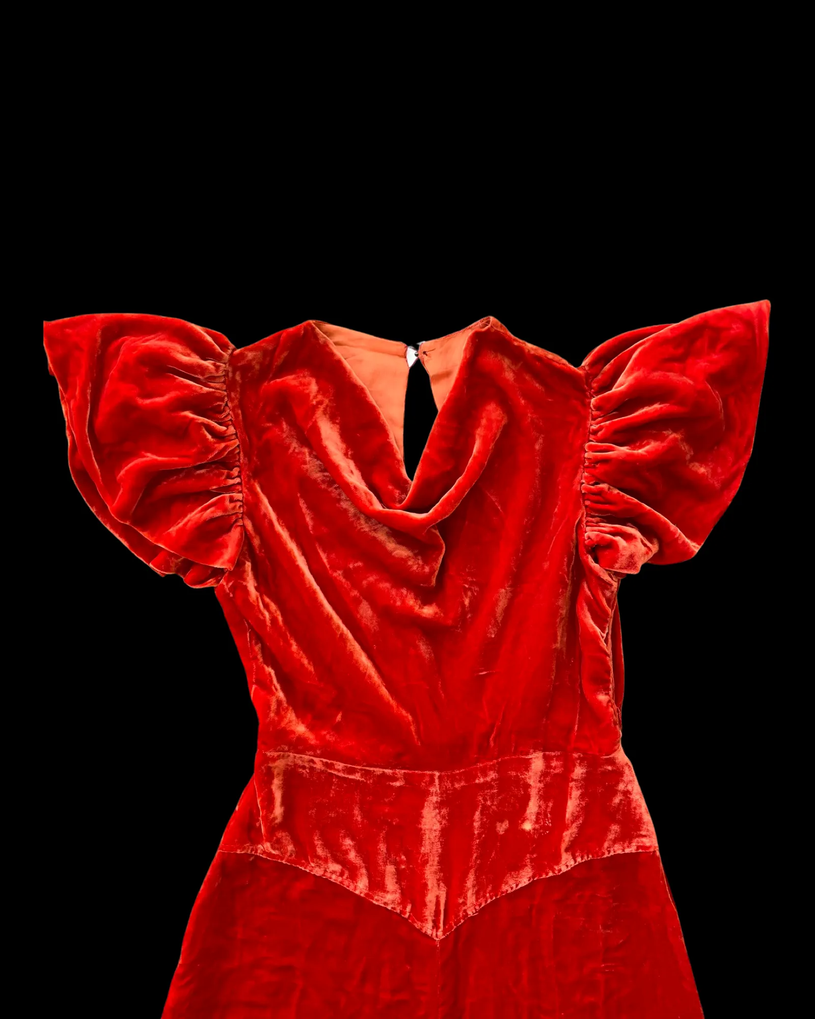1930s Silk Velvet Color Block Wide Leg Jumpsuit