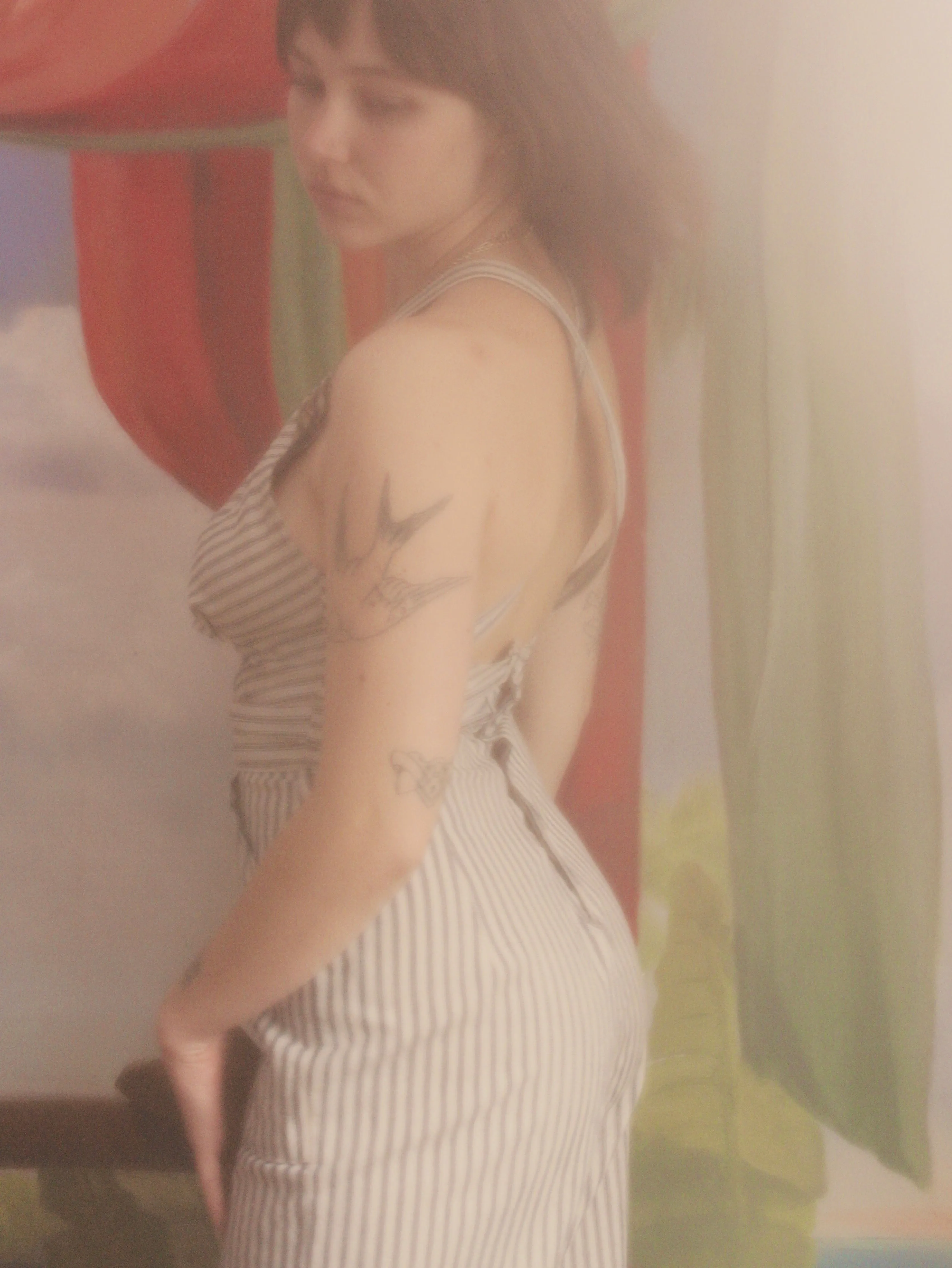 1930s Ticking Stripe Cotton Twill Sweetheart Ladies Overalls