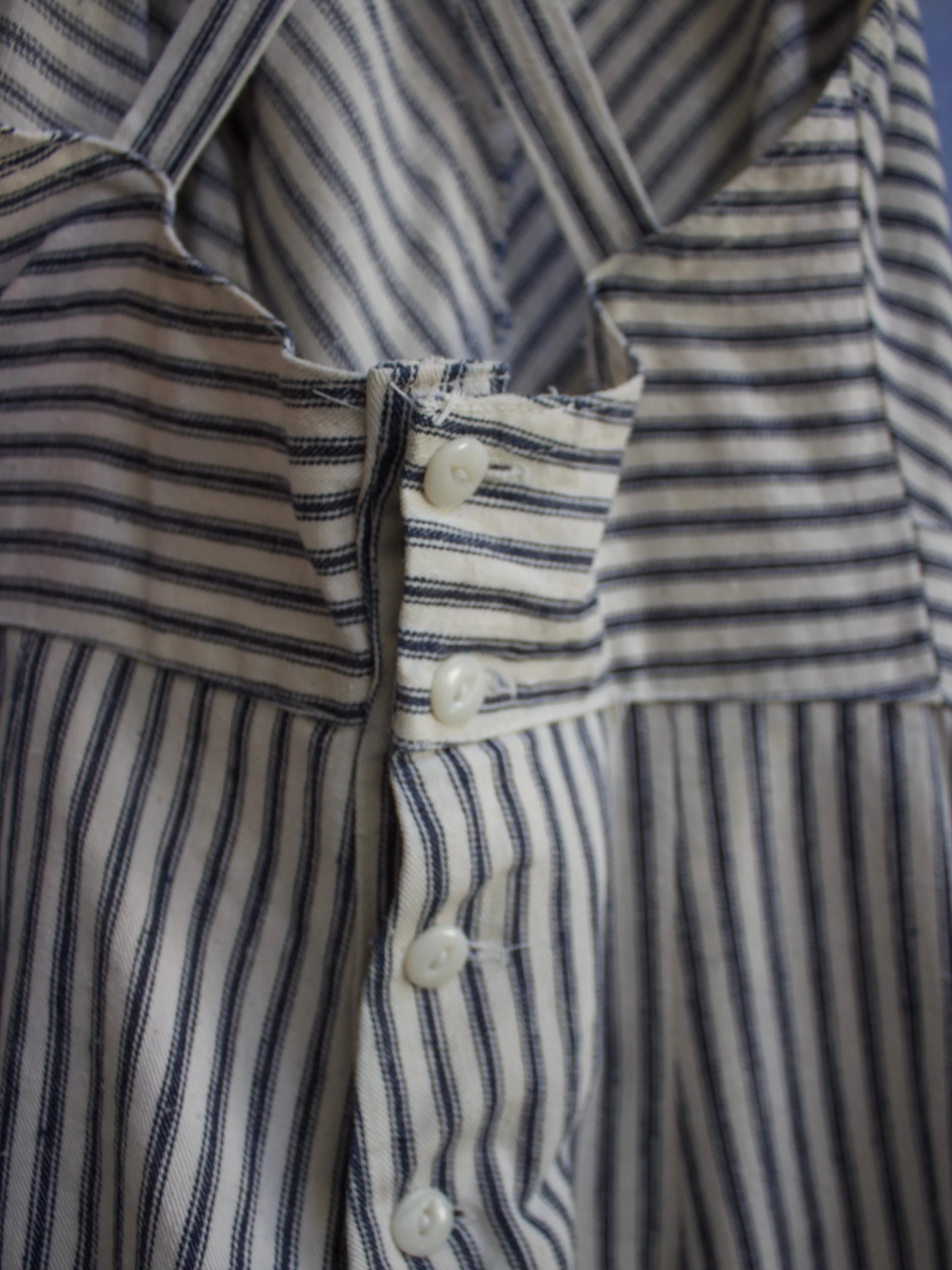 1930s Ticking Stripe Cotton Twill Sweetheart Ladies Overalls