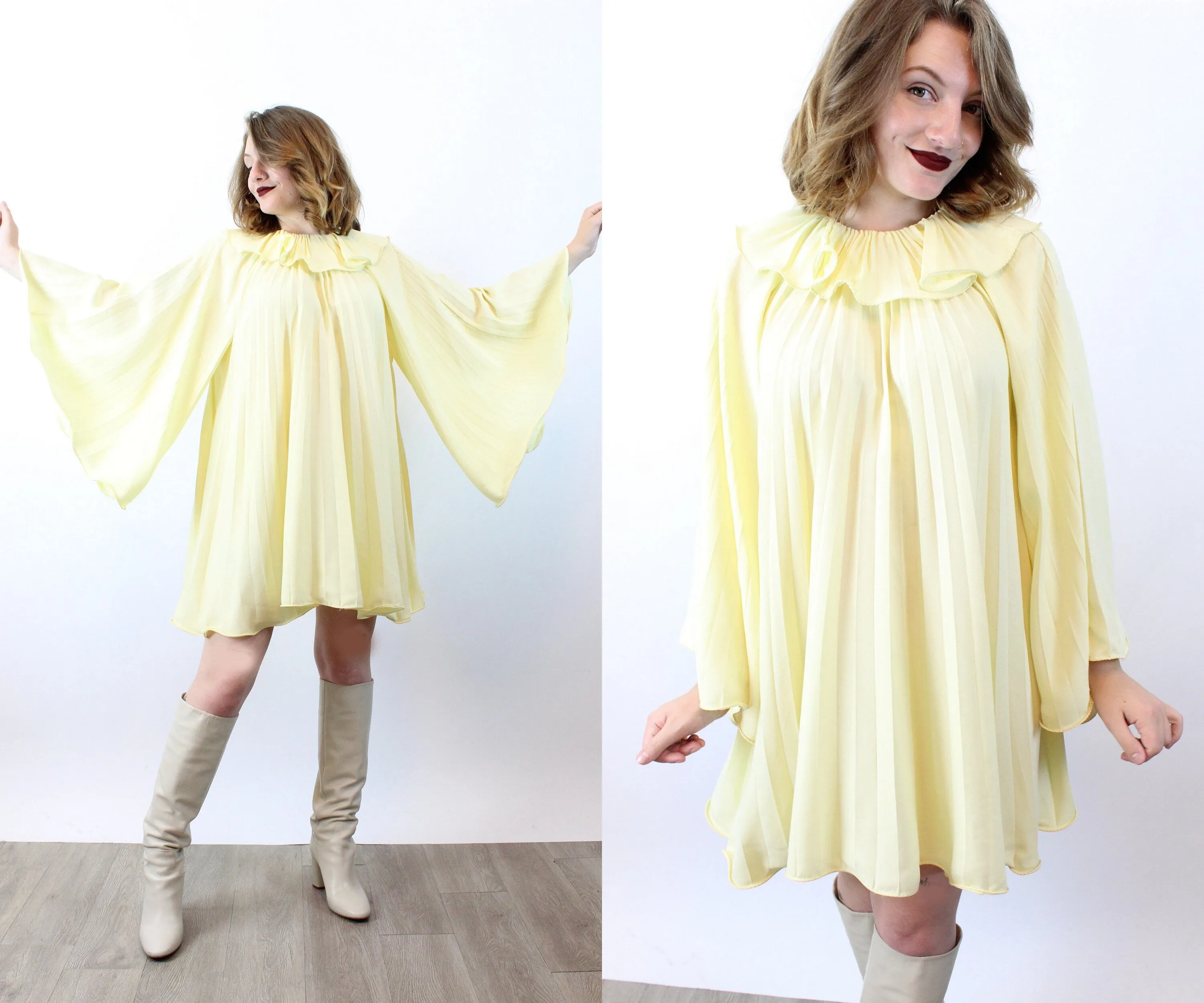 1960s ST ROGUE trapeze pleated mini dress all sizes | new spring