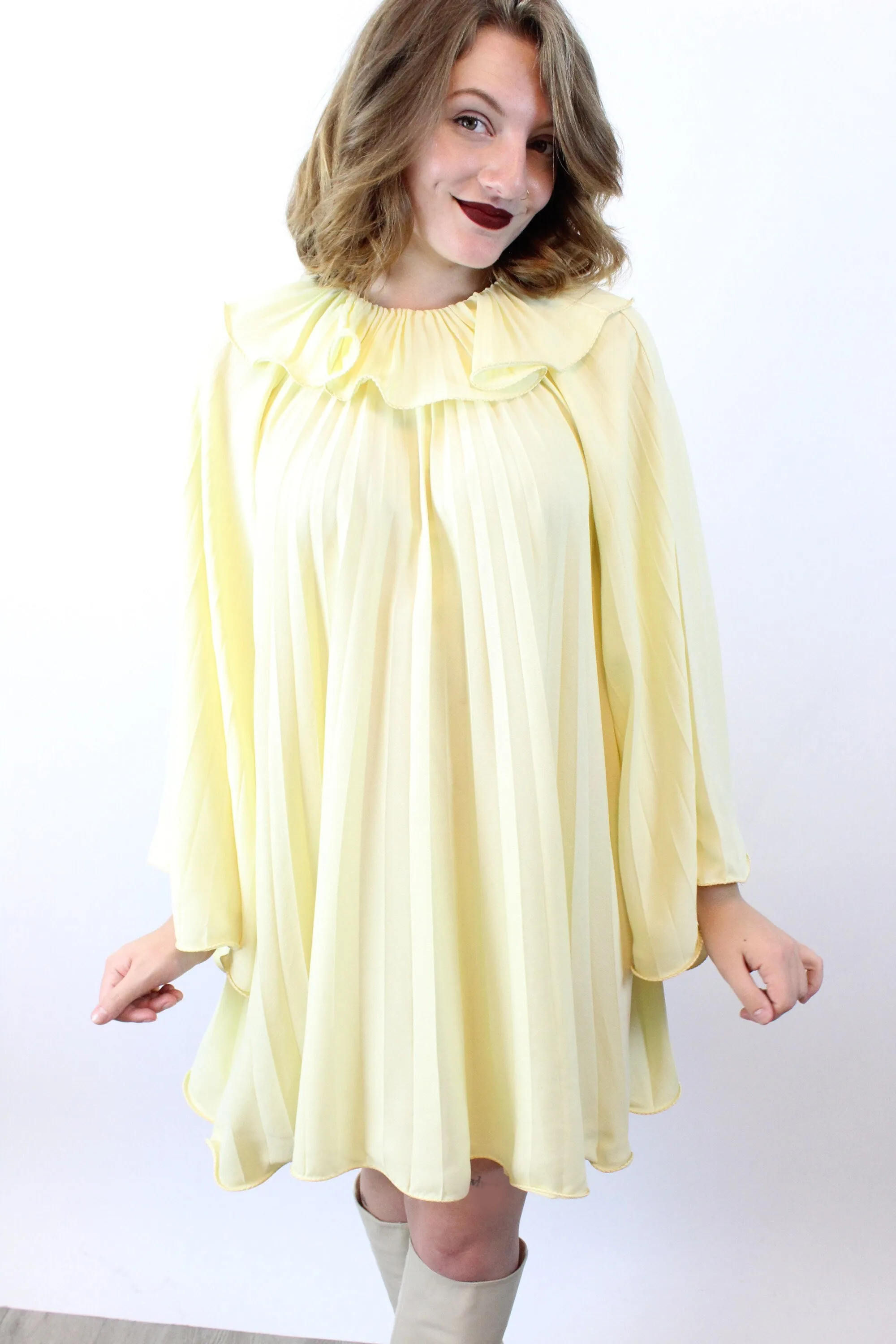 1960s ST ROGUE trapeze pleated mini dress all sizes | new spring