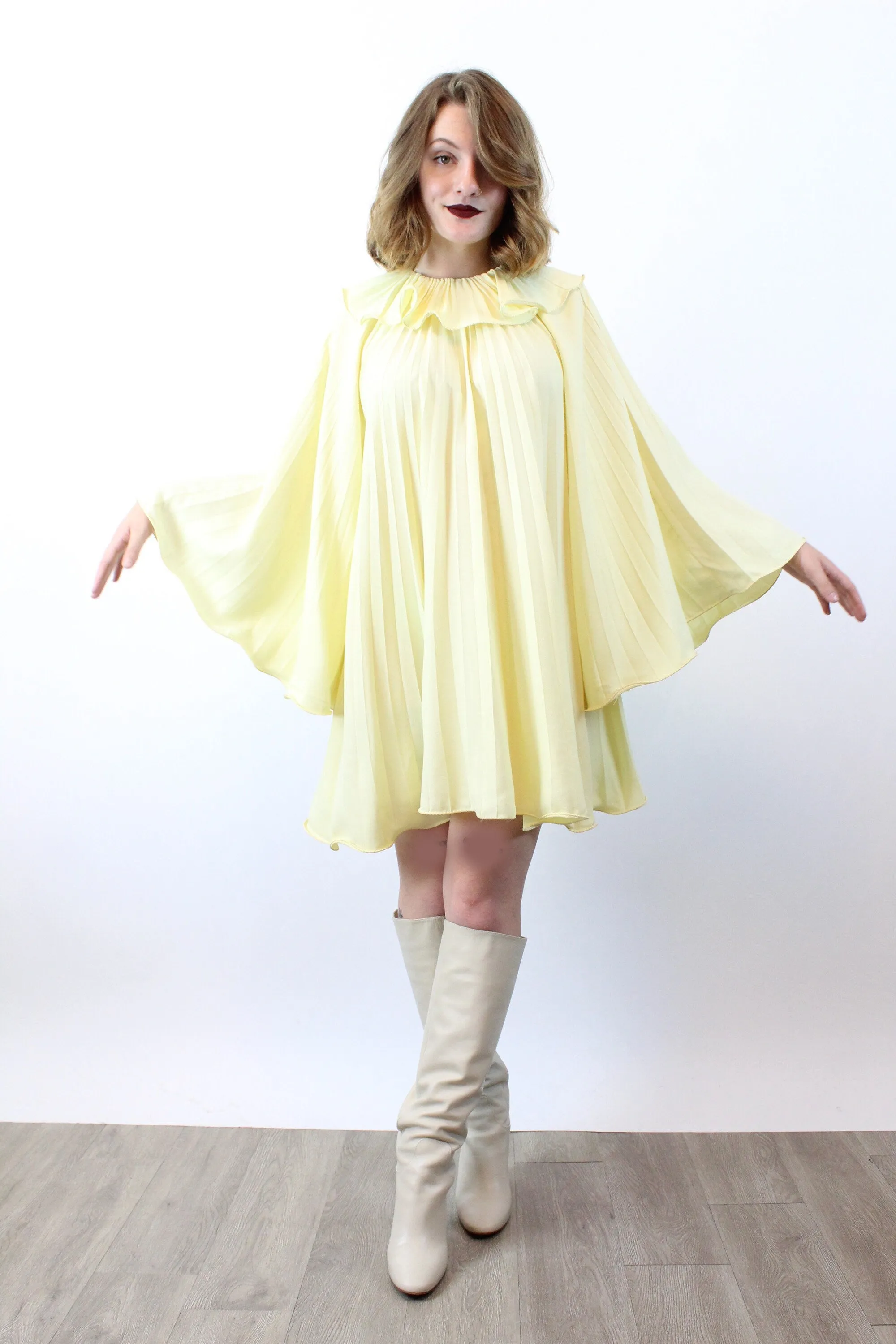 1960s ST ROGUE trapeze pleated mini dress all sizes | new spring