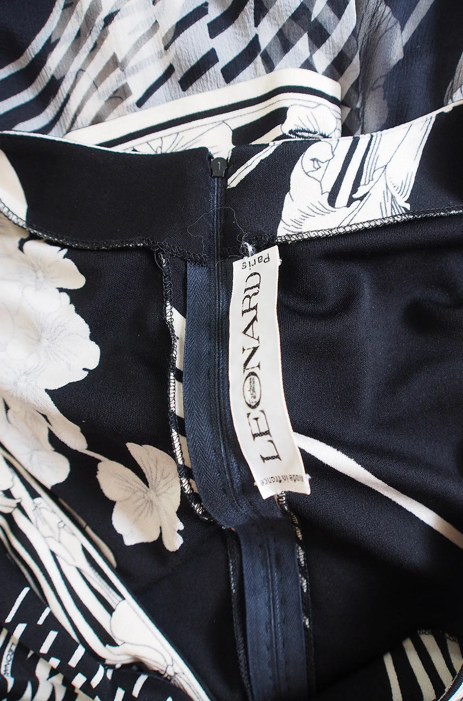 1970s Silk Chiffon & Jersey Leonard Maxi