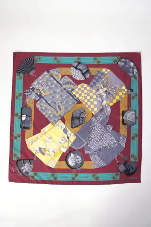 1986 Hermès Kimonos et Inros Silk Scarf