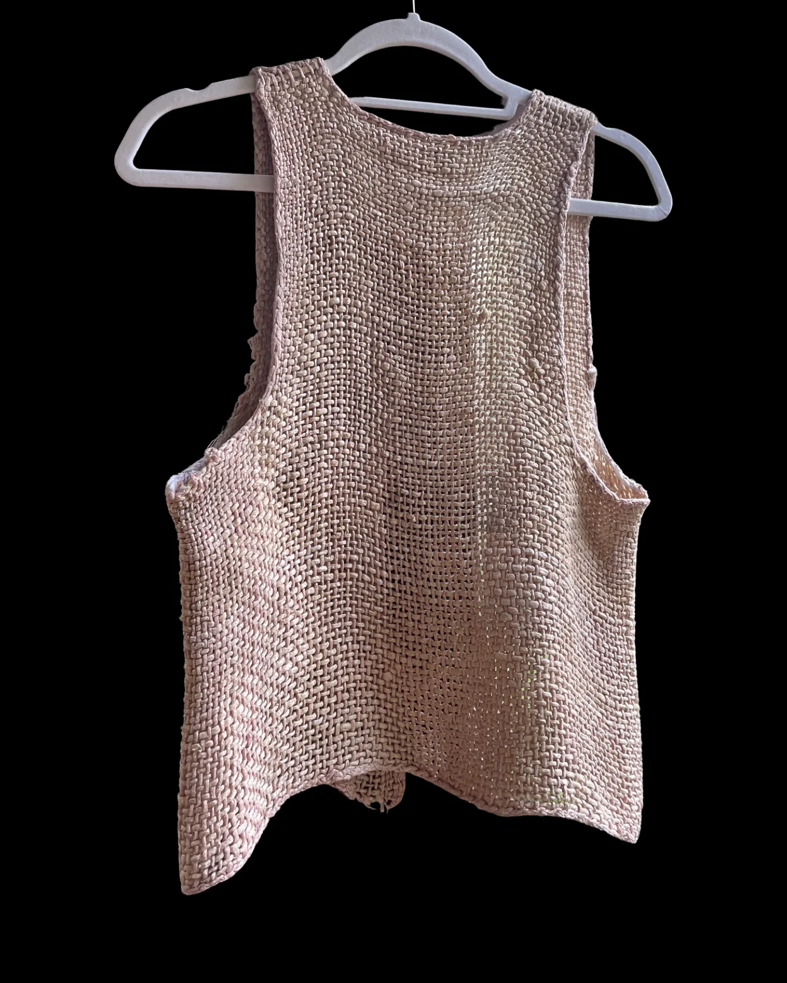 19th C Japanese Hand Knit Silk Farmers Vest