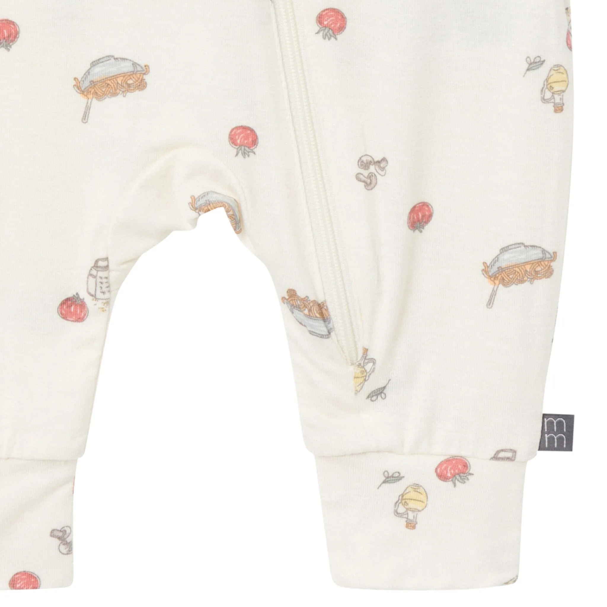 2-Pack Baby Neutral Pasta Dinner Zip Front Rompers