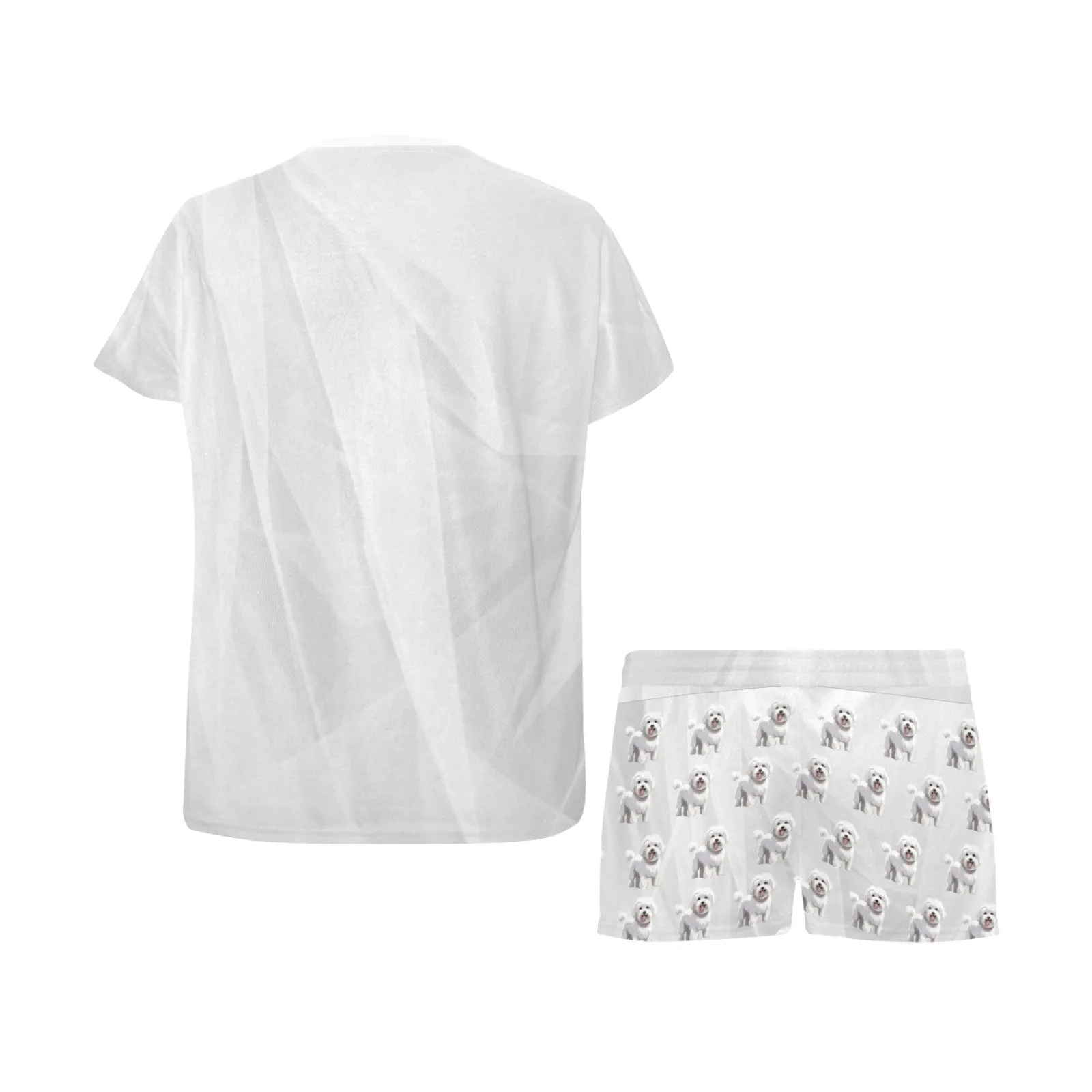 2 Piece Bichon PJ Set - Silver