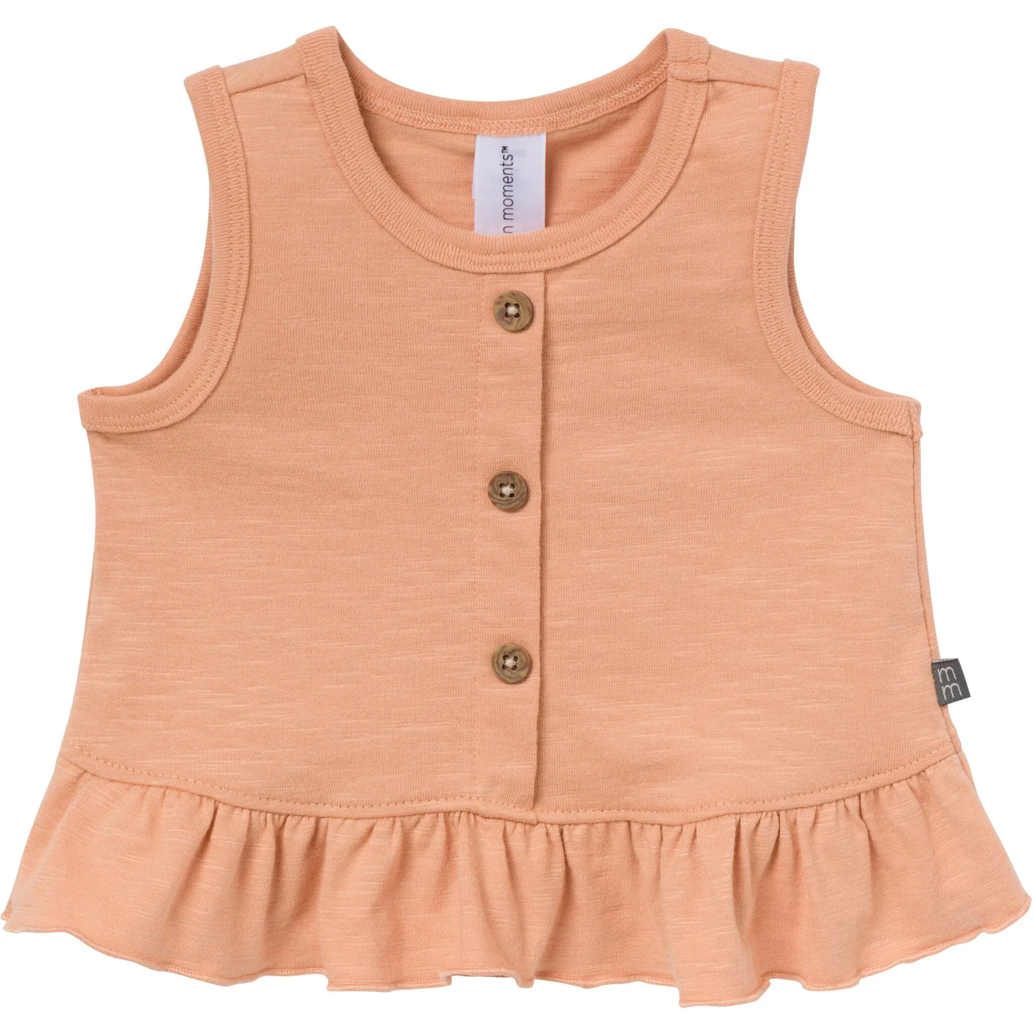 4-Piece Baby Girls Light Sky Oranges Sleeveless Peplum Tops and Shorts Set