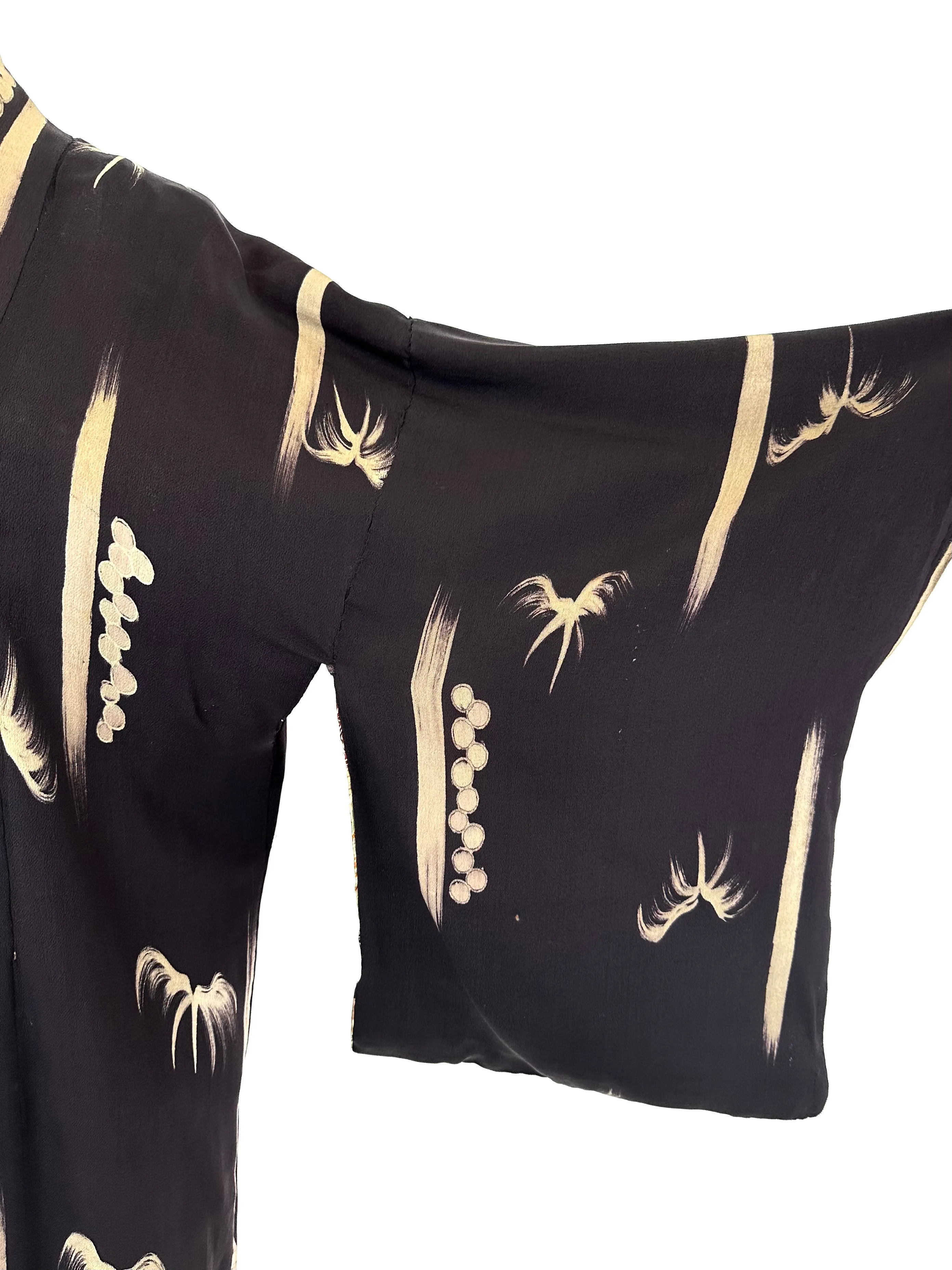 40s Silk Crepe Paintbrush Kimono*