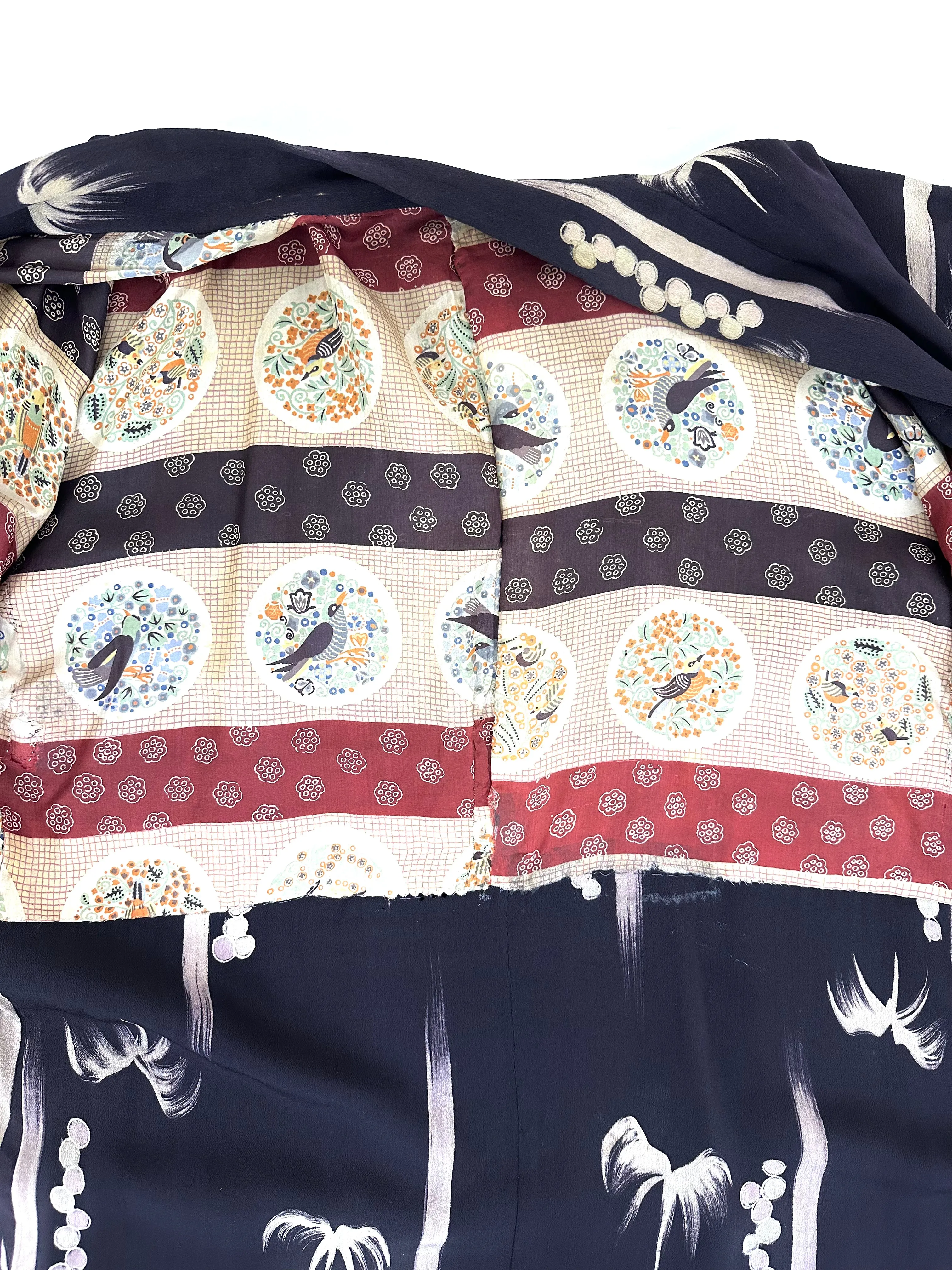 40s Silk Crepe Paintbrush Kimono*