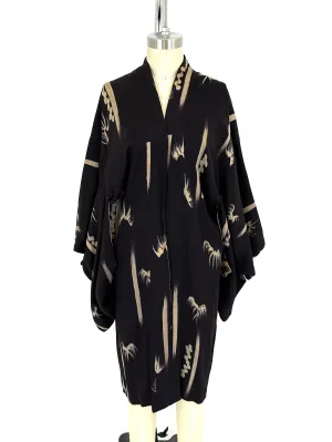 40s Silk Crepe Paintbrush Kimono*