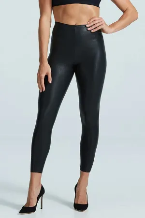 7/8 Faux Leather Legging- Black