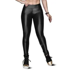 Active High-Waisted Solid Color Bodycon Women's Leggings - Black Xl