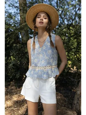 Adelyn Rae Krissa Embroidered Top
