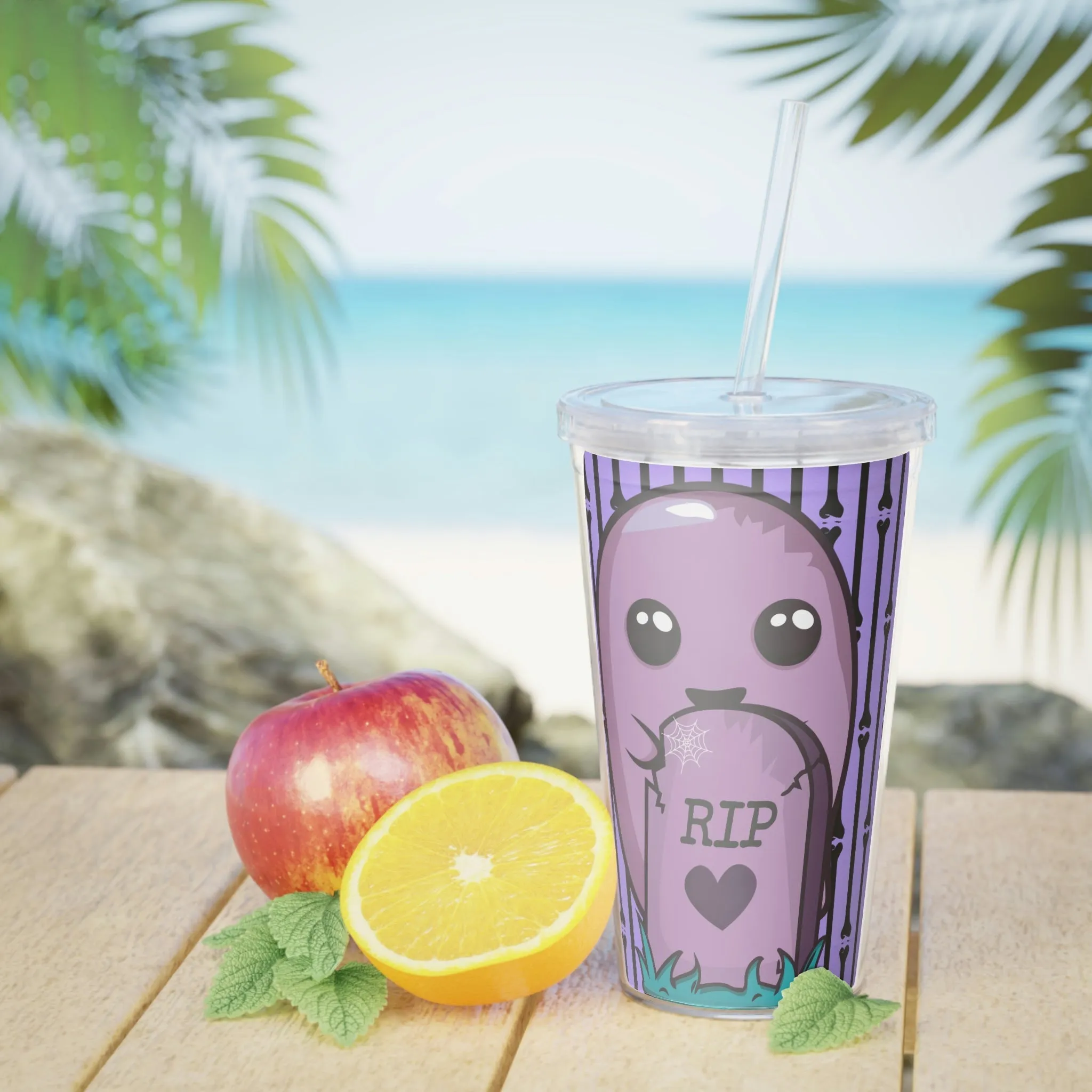 Adorable Ghost Tombstone Pastel Goth Tumbler
