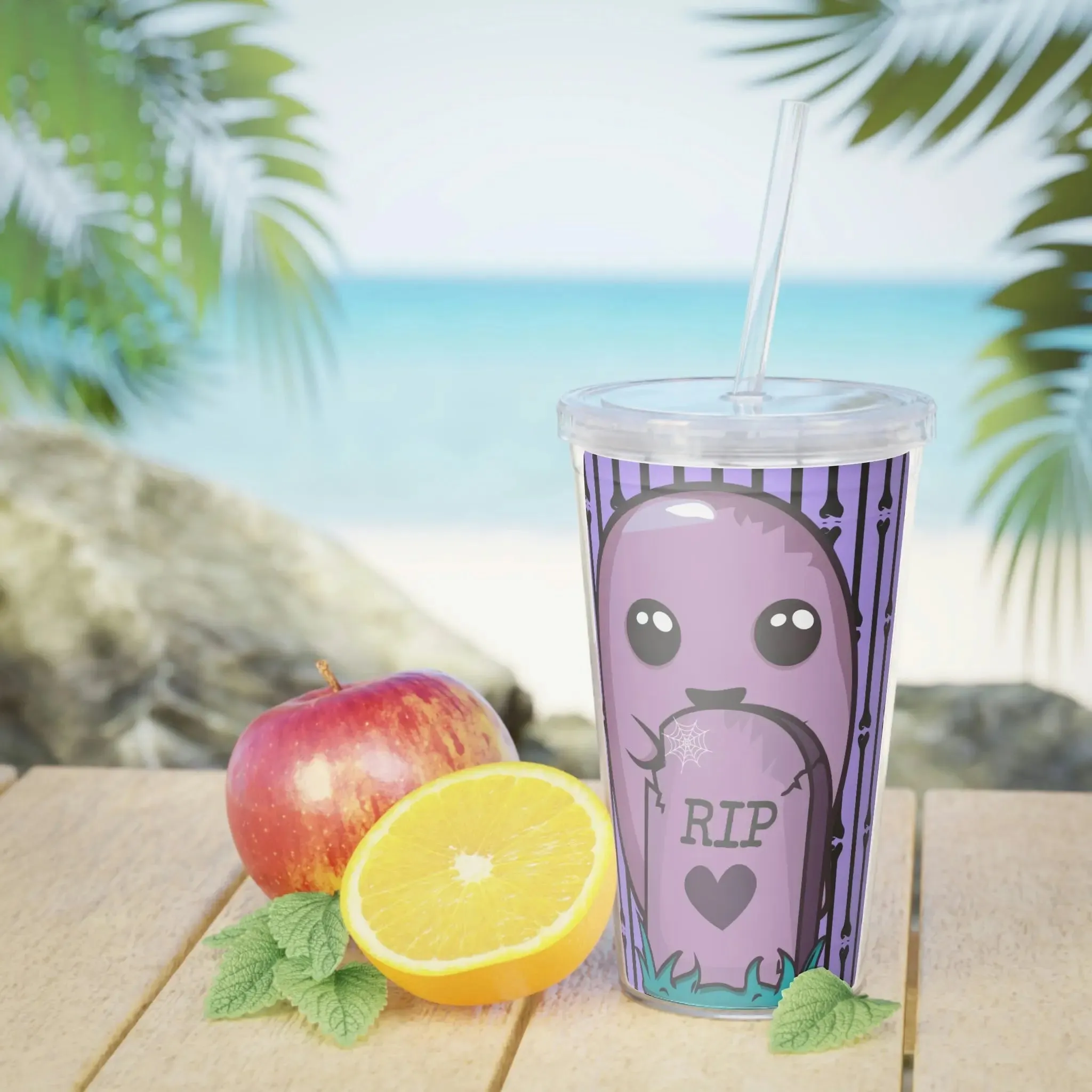 Adorable Ghost Tombstone Pastel Goth Tumbler