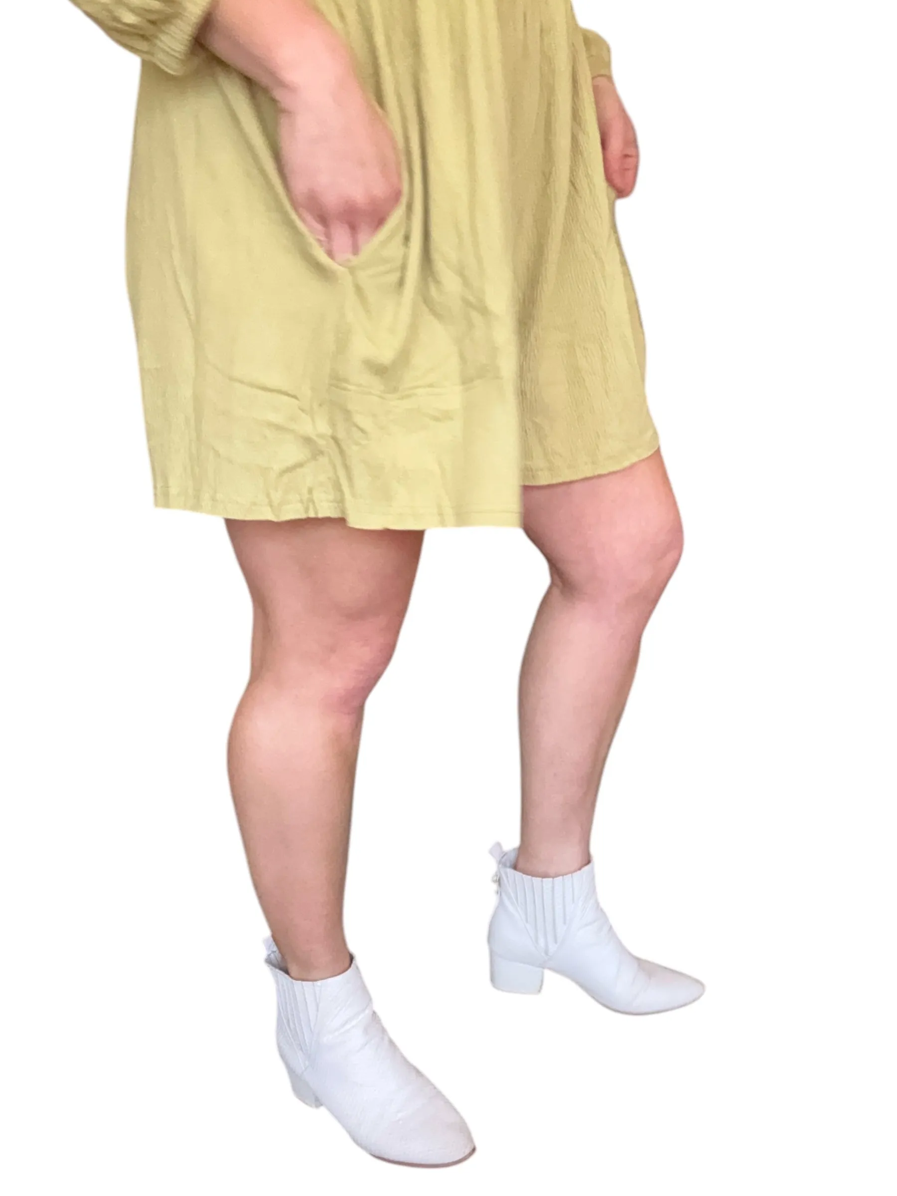 Aemi   Co Frill Round Neck Long Sleeve Romper with Pockets