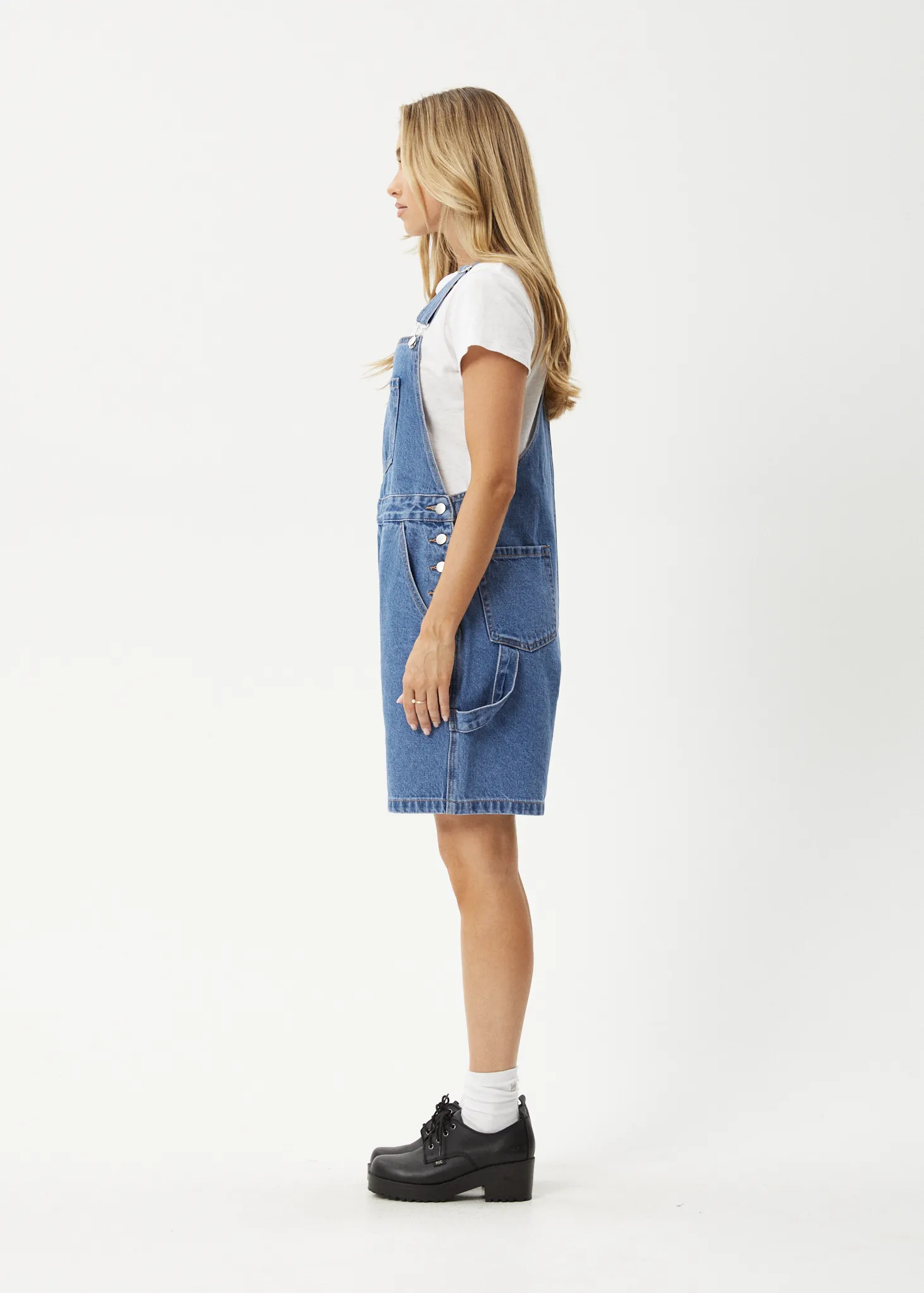 AFENDS LIL LOUIS DENIM OVERALL - WORN BLUE