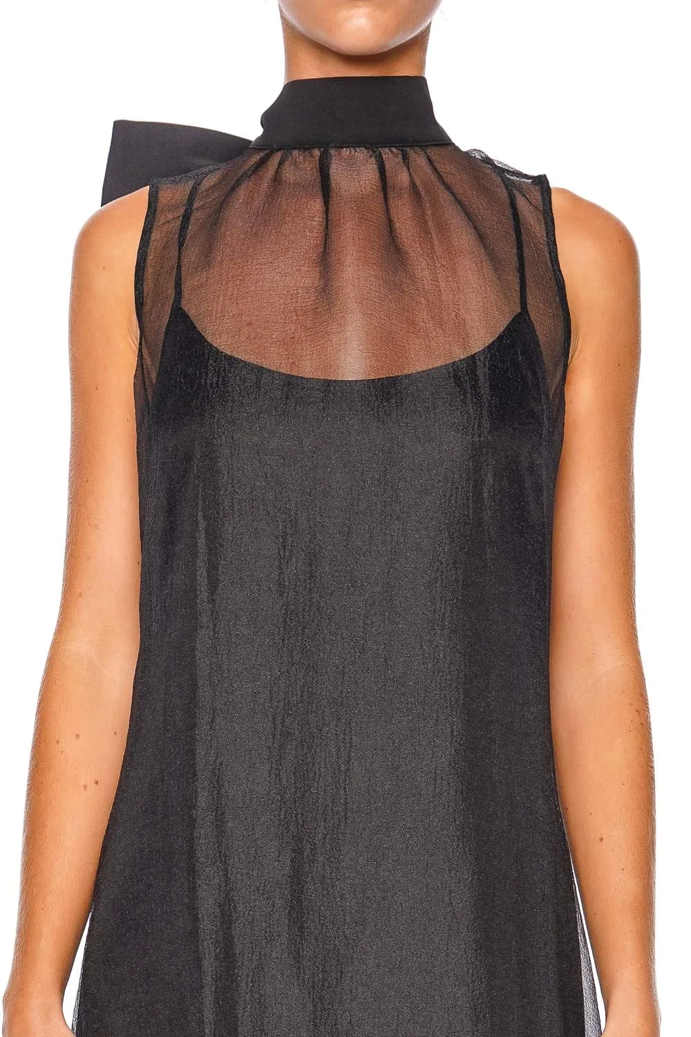 Albee Black Chiffon Floral Maxi Dress