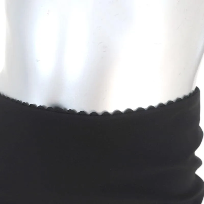Alexander McQueen Peplum Hem Skirt Black Ruffled Crepe Size 36