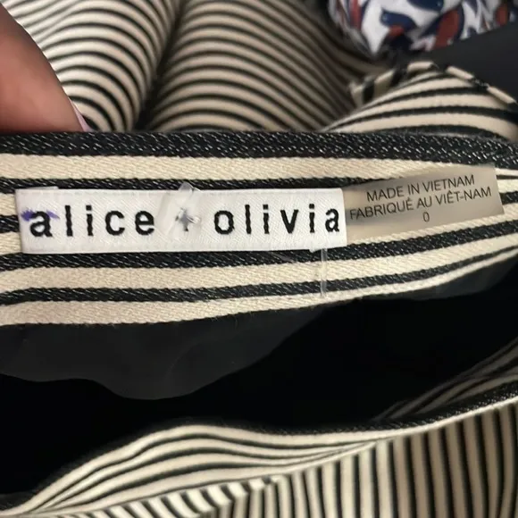 Alice and Olivia Alessandra Ruffled Peplum Striped Skirt