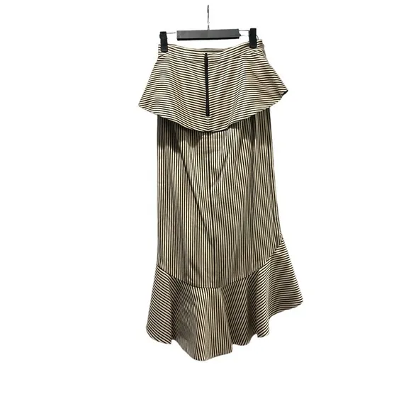 Alice and Olivia Alessandra Ruffled Peplum Striped Skirt