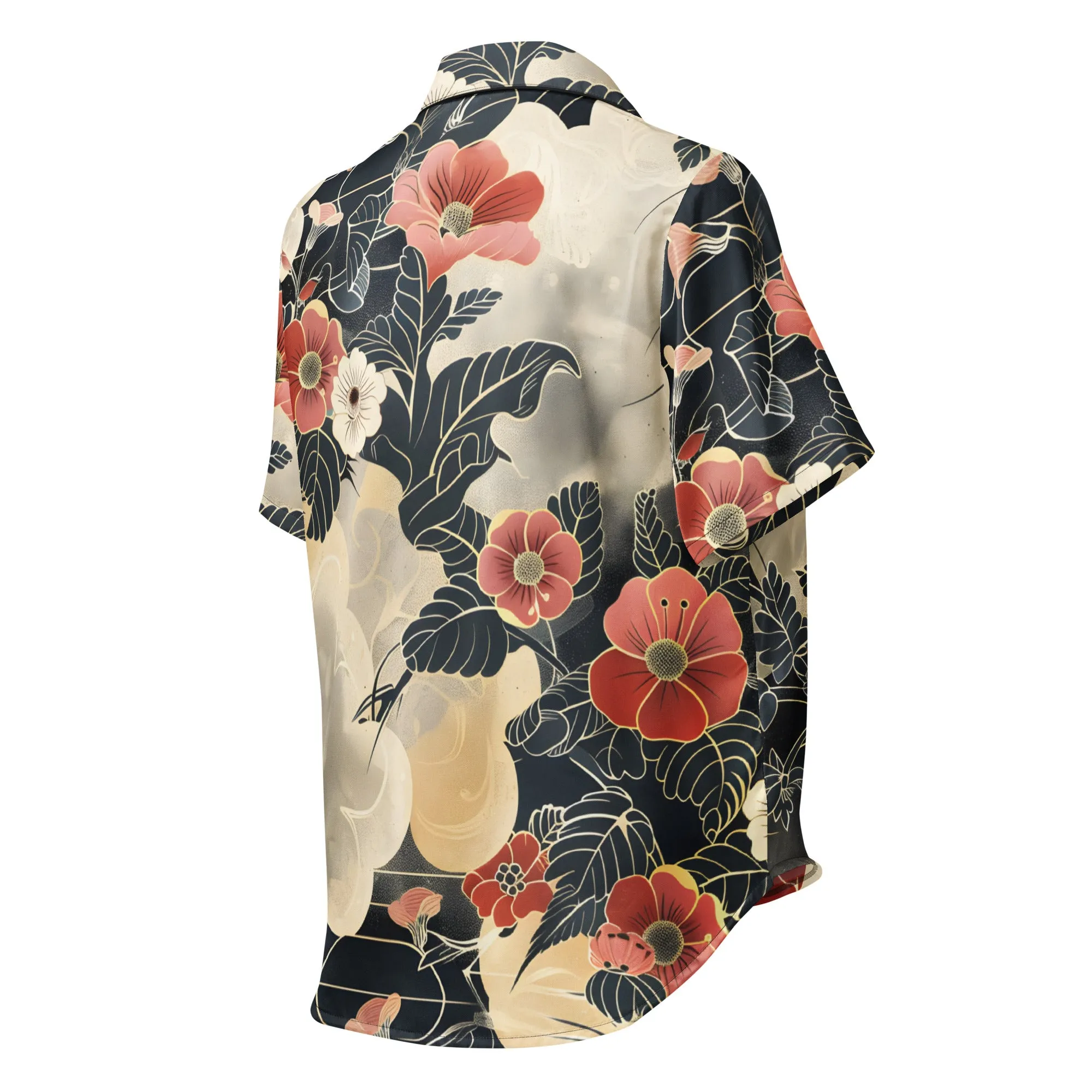 All-over print women’s short sleeve pajama top -xs to 2 xl