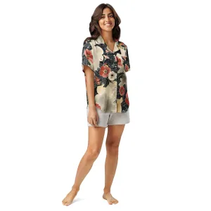 All-over print women’s short sleeve pajama top -xs to 2 xl