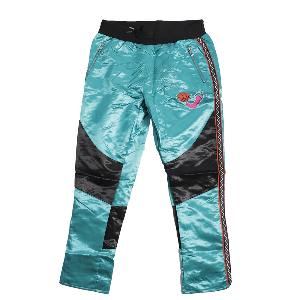 ALL STAR SATIN PANTS (TEAL/BLACK)
