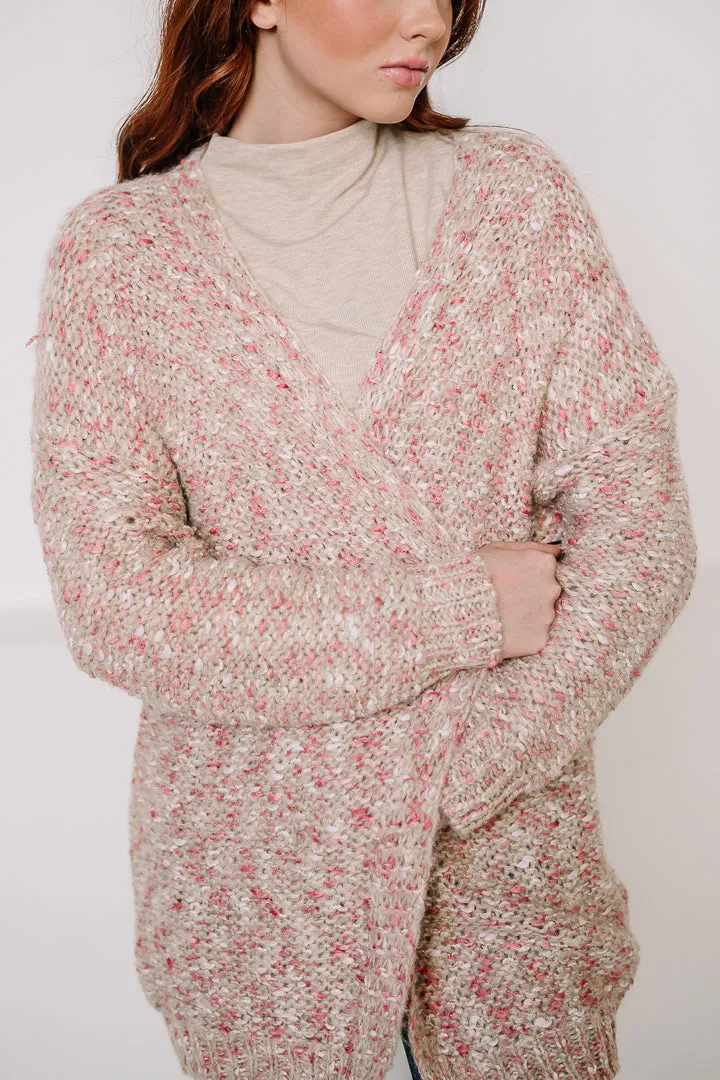 Allure Multi Tone Cardigan | Mauve/Taupe