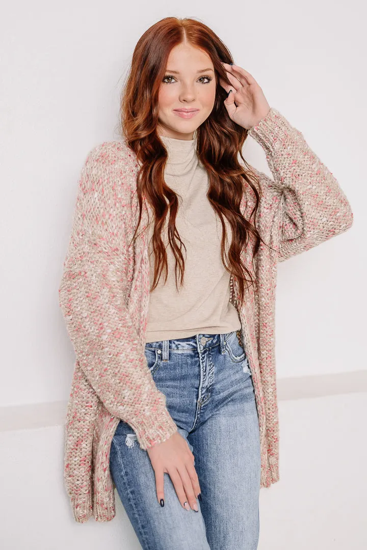 Allure Multi Tone Cardigan | Mauve/Taupe