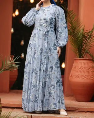 Amara Chiffon Maxi Dress (Blue)