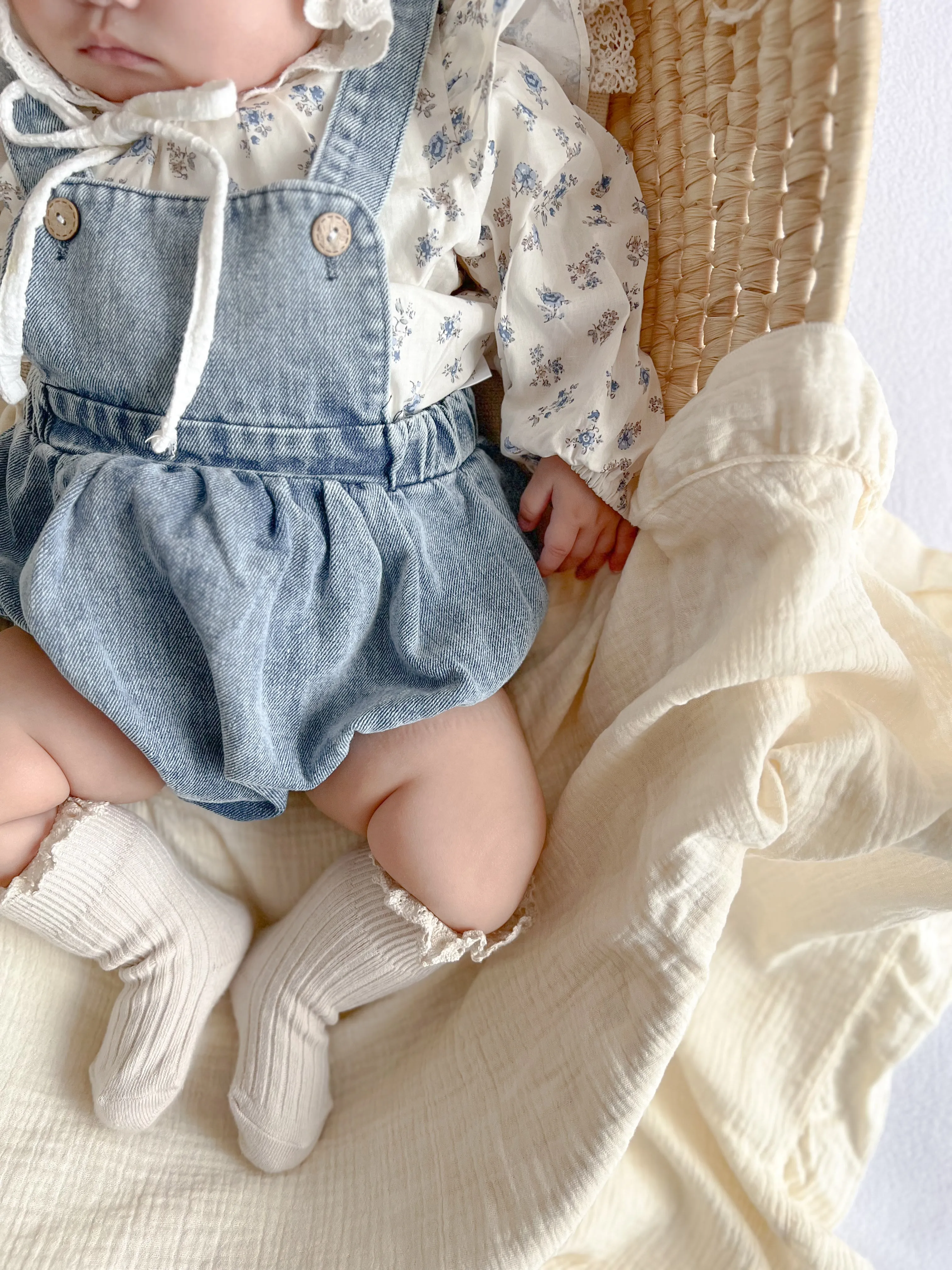 Amelia denim rompers (set)