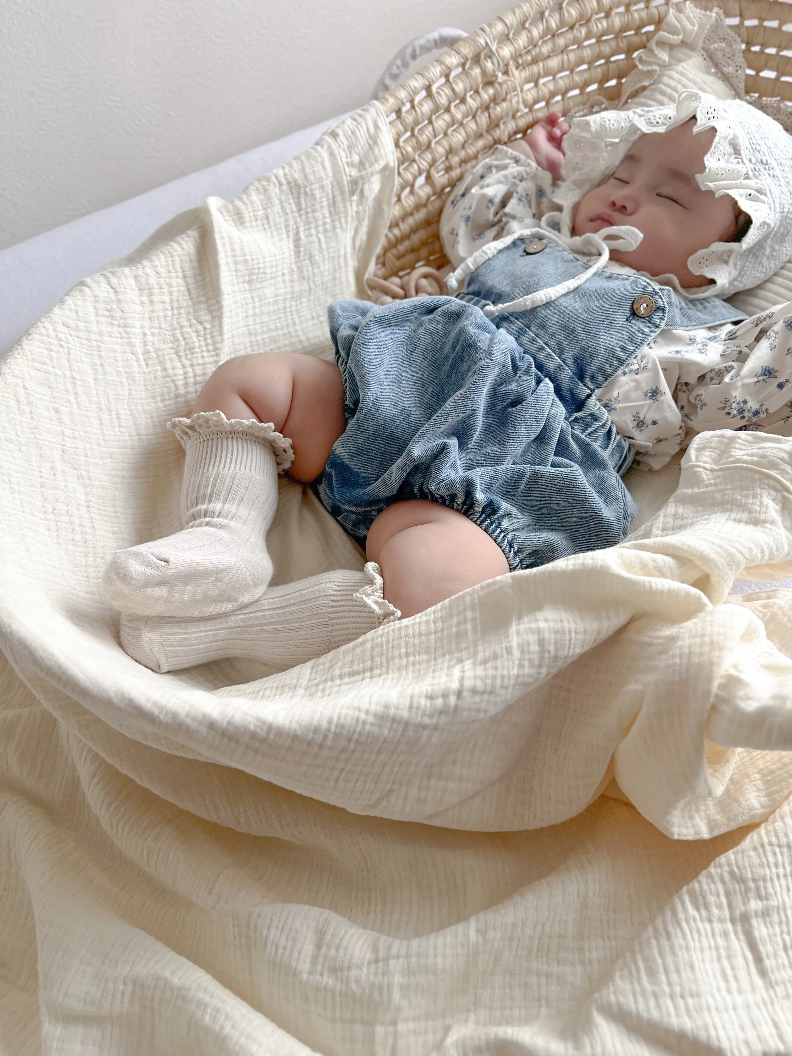 Amelia denim rompers (set)