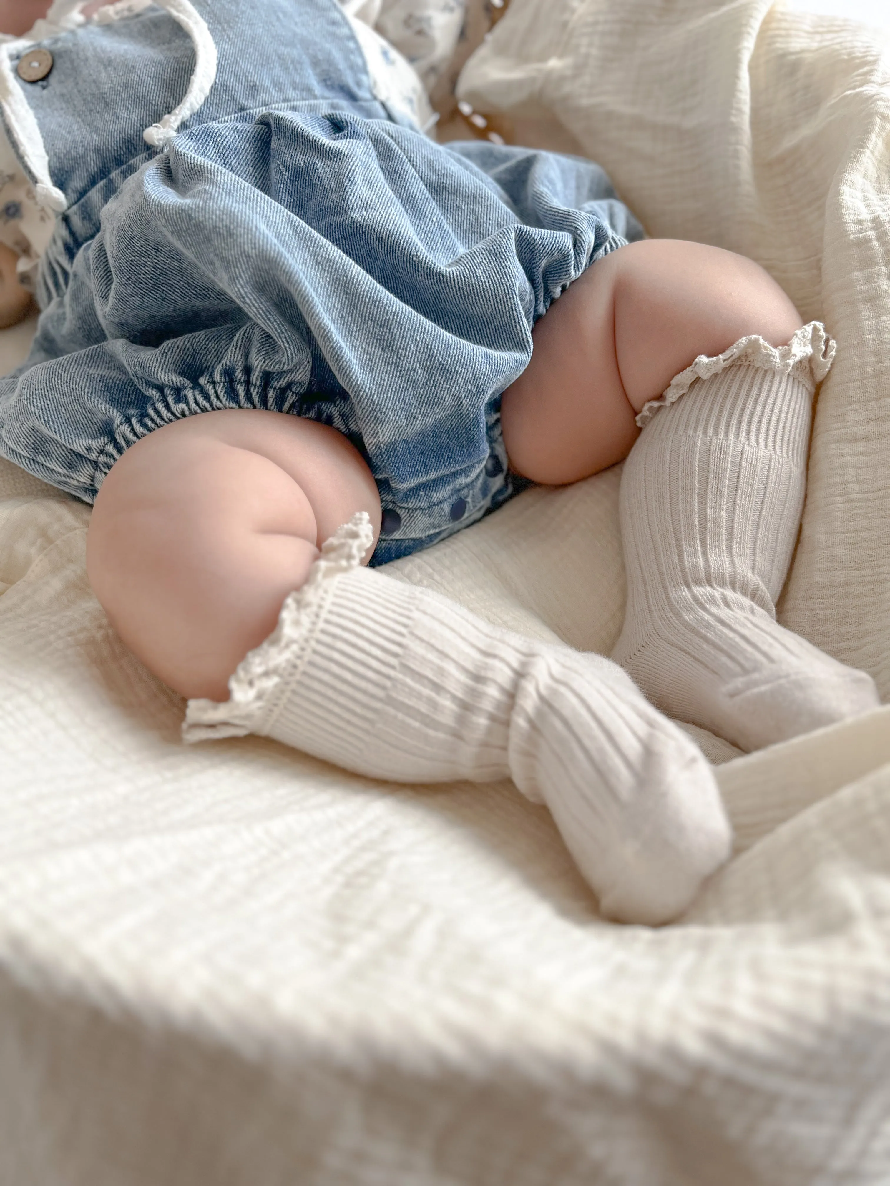 Amelia denim rompers (set)