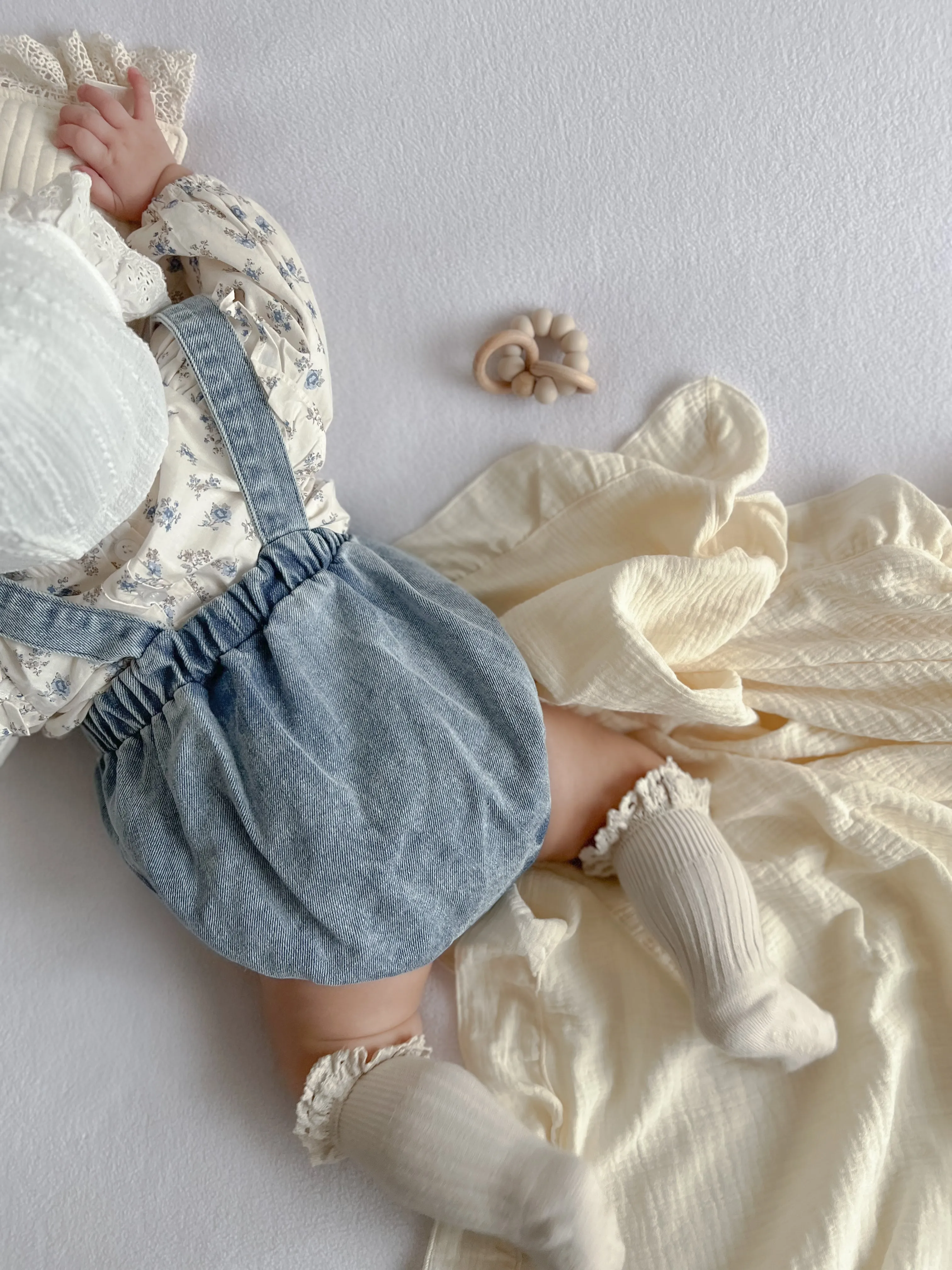 Amelia denim rompers (set)