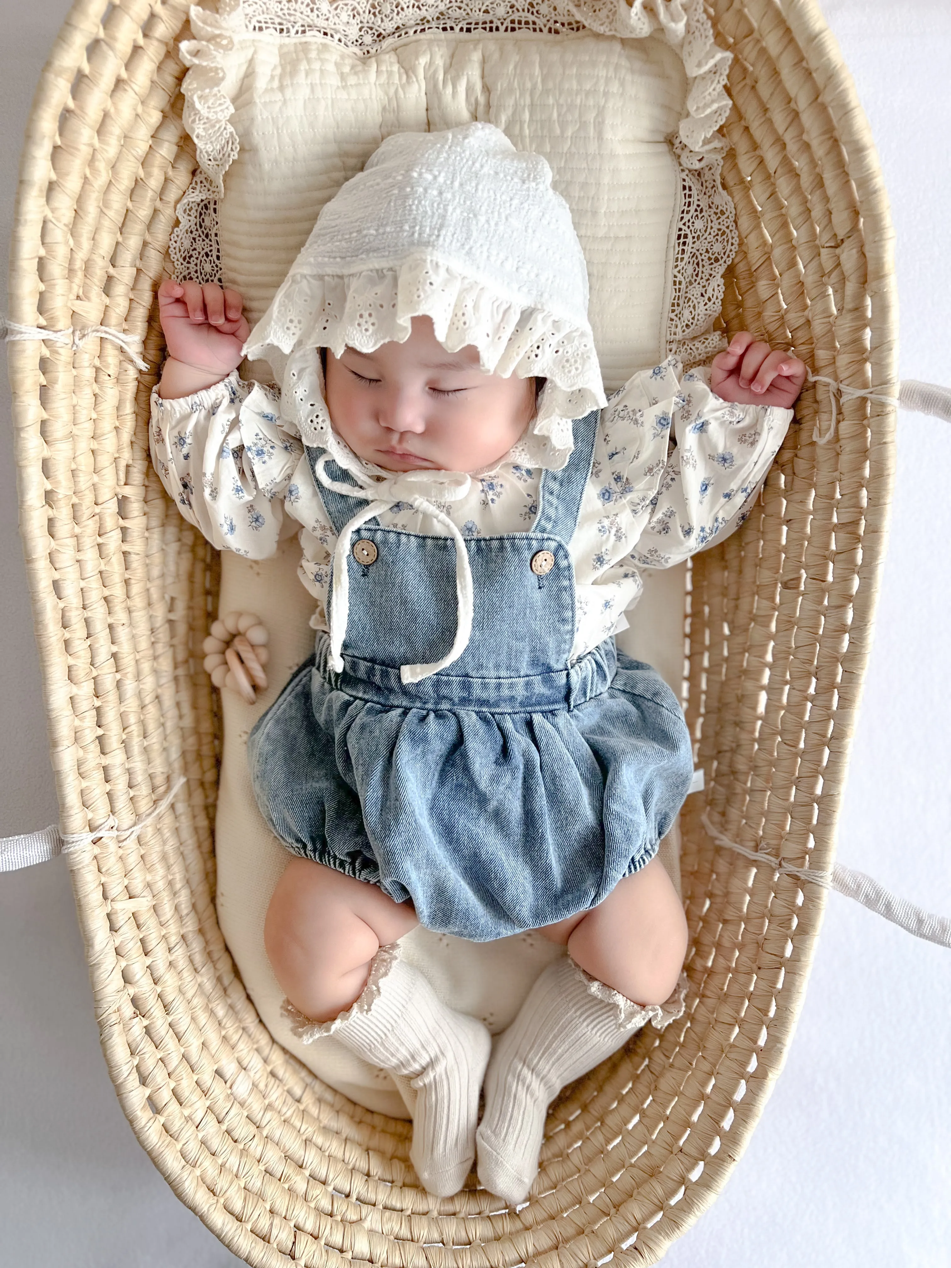 Amelia denim rompers (set)