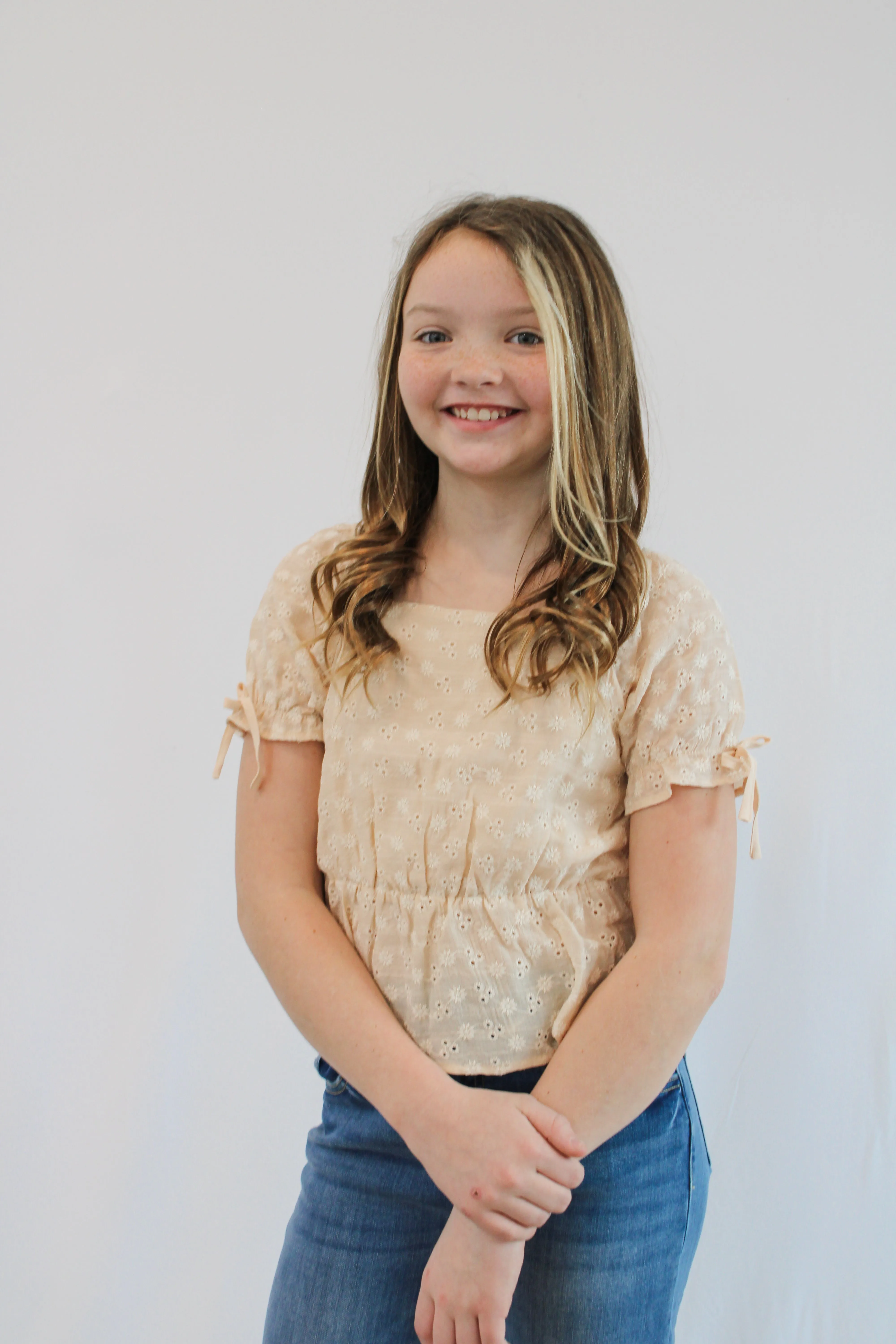 AMELIA GIRLS PEPLUM TOP