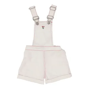 Analogie Cherry Floral Overalls - White (Graphic Denim Collection)