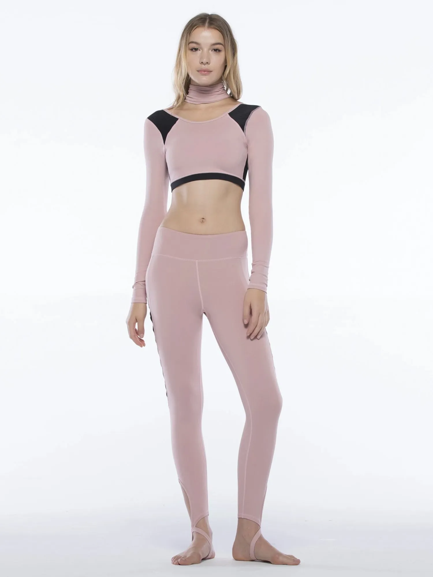 ANANDA ANKLE CROPS, BLUSH/BLACK