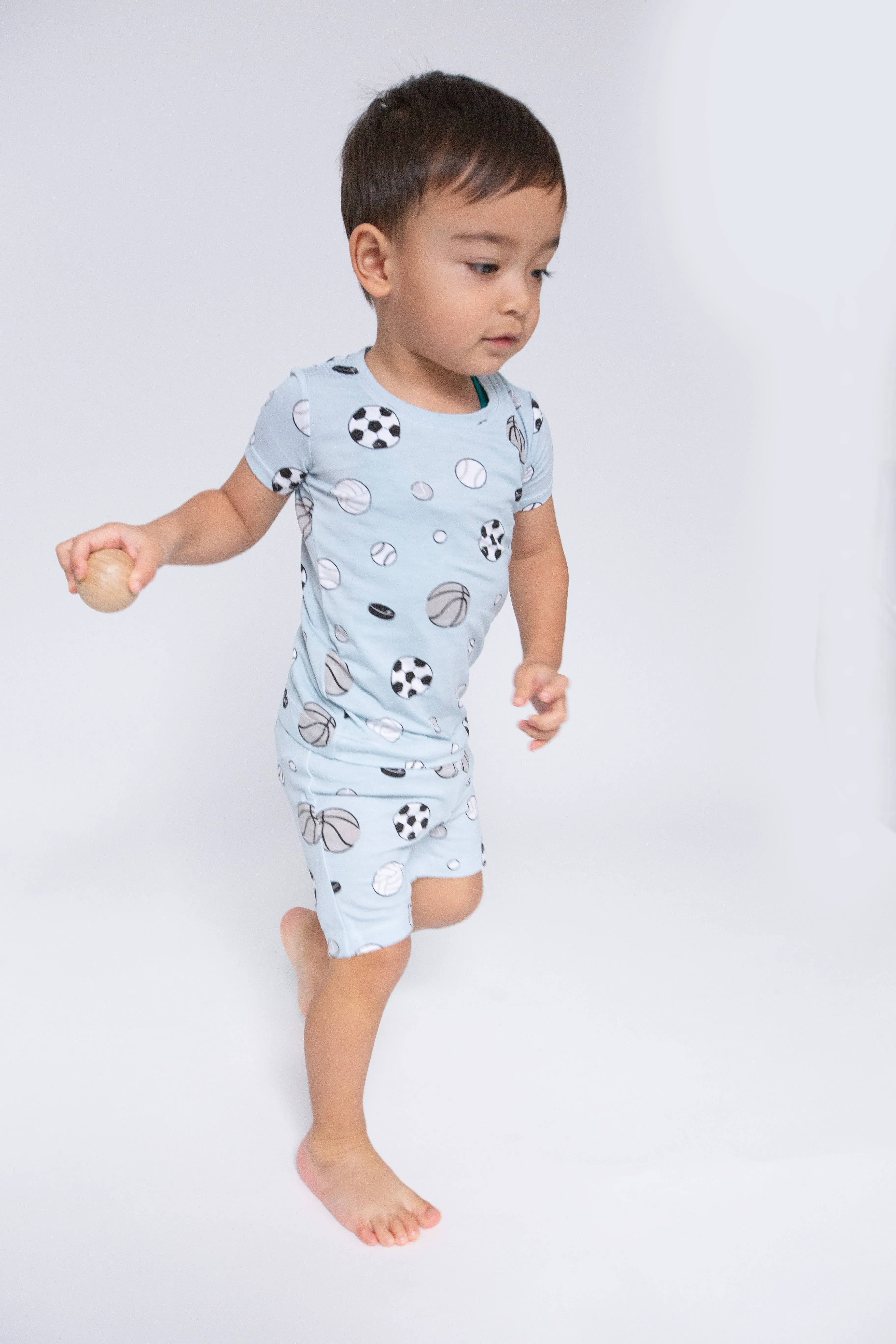 Angel Dear Kids Loungewear Pajamas Short Set in Blue Sports