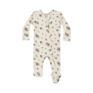Angel Dear Zipper Footie - Misty Rose Floral