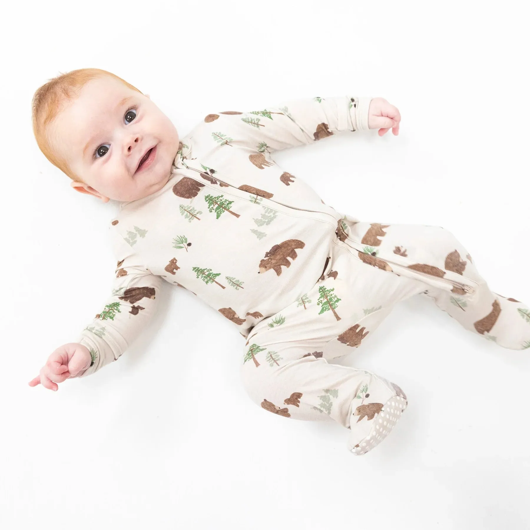 Angel Dear Zipper Footie - Sweet Brown Bears