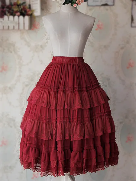 Angle Lace Chiffon Lolita Skirts