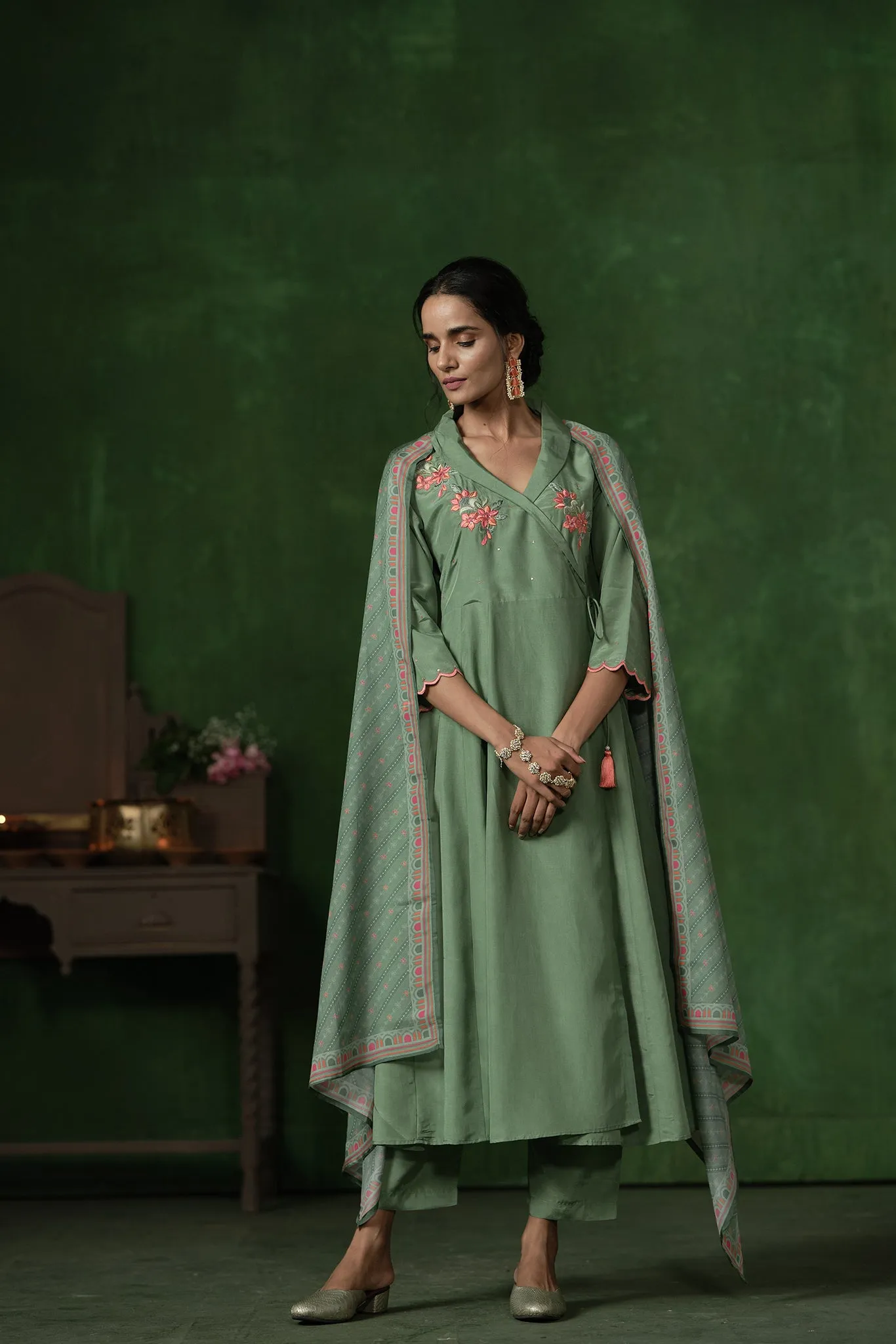Angrakha With Thread Embroidery